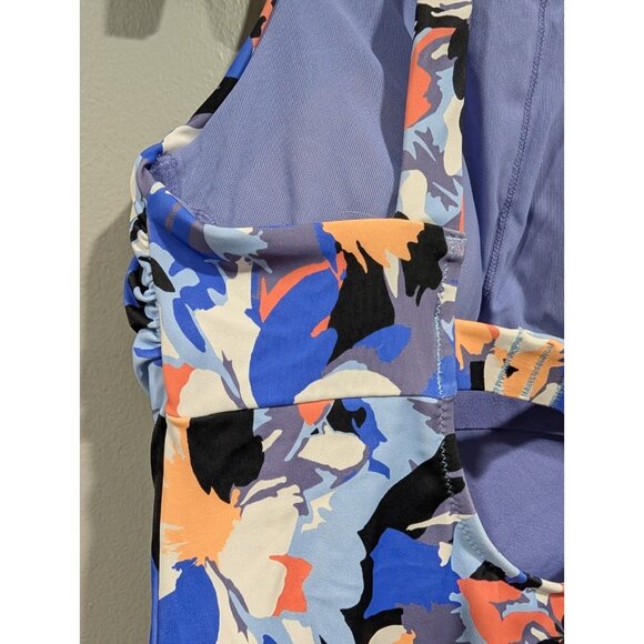 Athleta Women's Maldives Colorful High Neck Bra Cup Tankini Swim Tank Top 34B/C - Picture 14 of 16